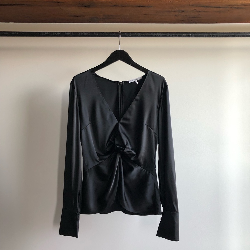 - frame twist front stretch silk blouse